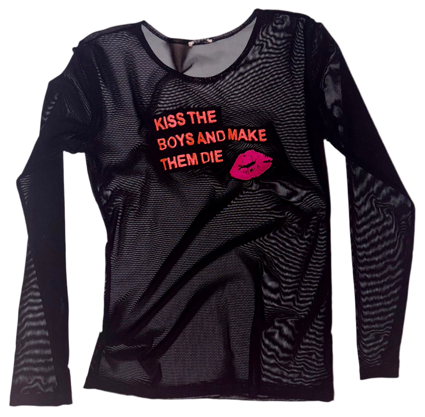 Kiss the boys and make them die sheer long sleeve top M