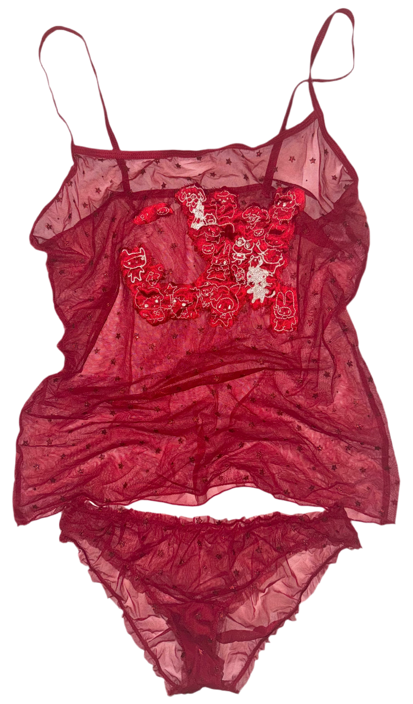 sanrio gang sheer tank and underwear M