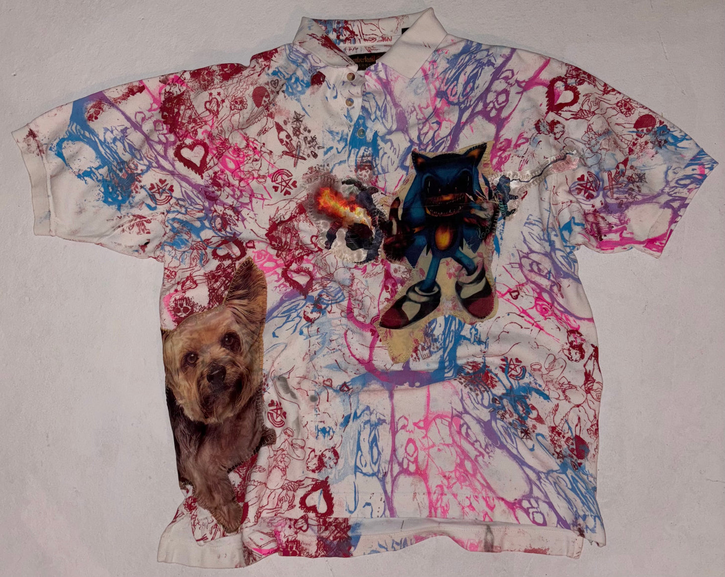 Emo town sonic and sock giger babys and puppy polo XL