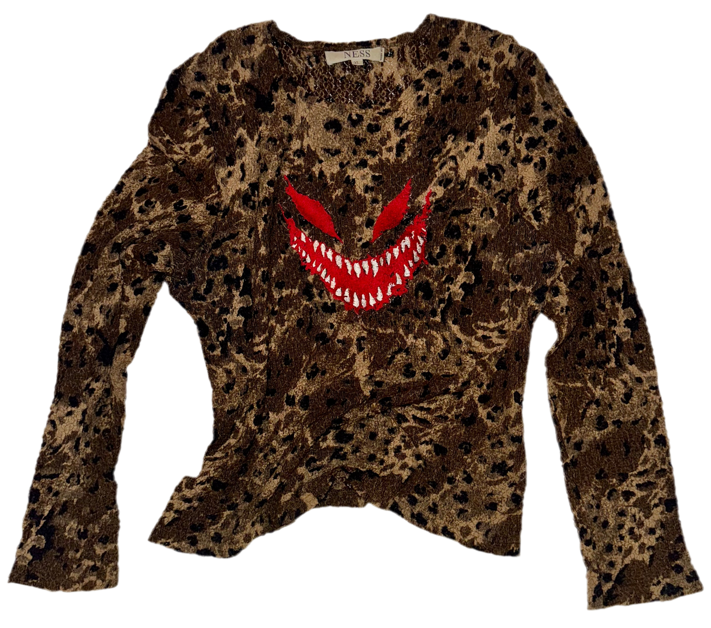 Demon animal print long sleeve top XL