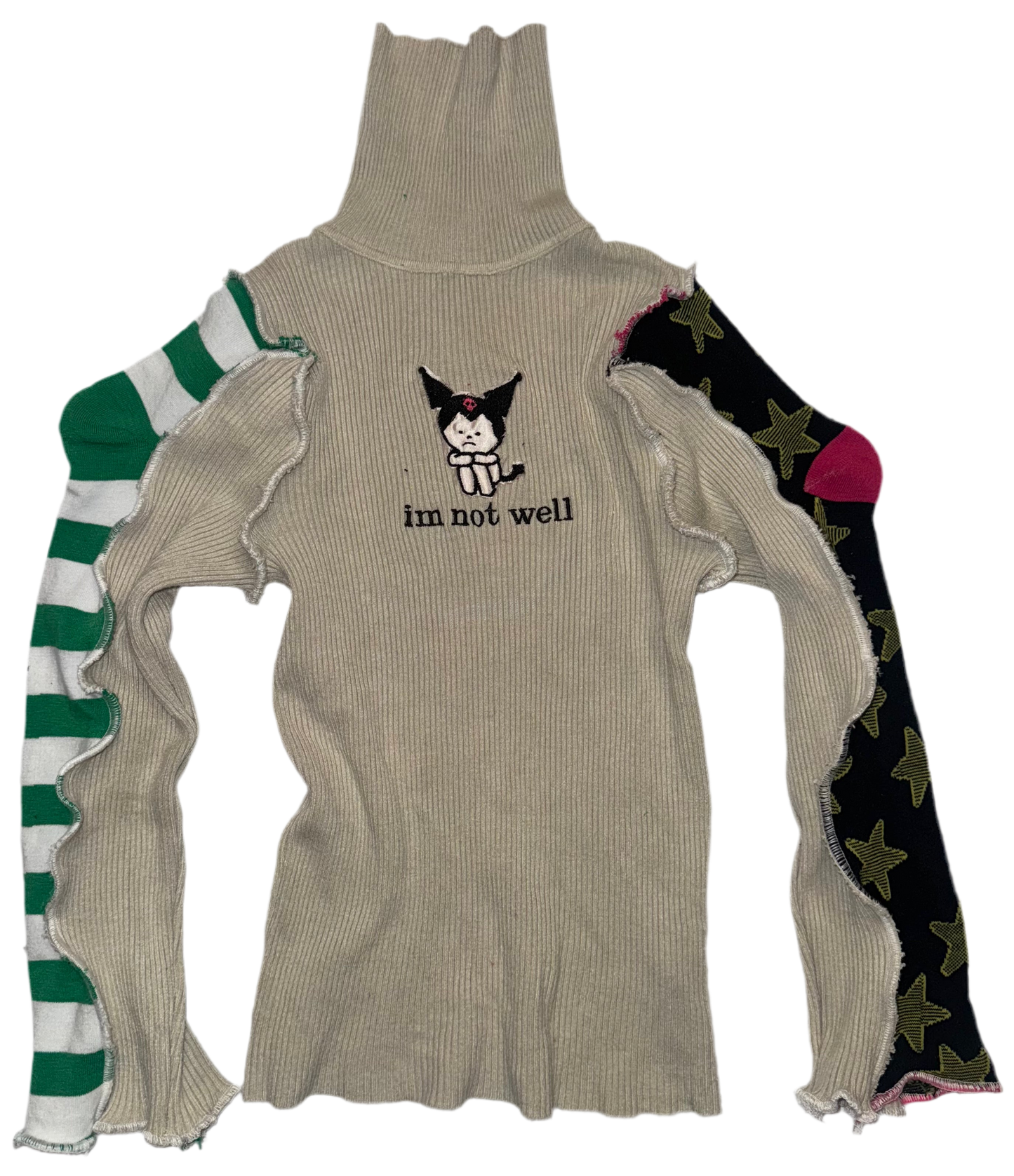 I’m not well kuromi sock sleeve sweater XS