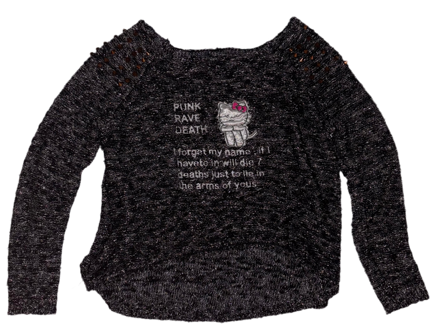 Punk rave death studded sweater M