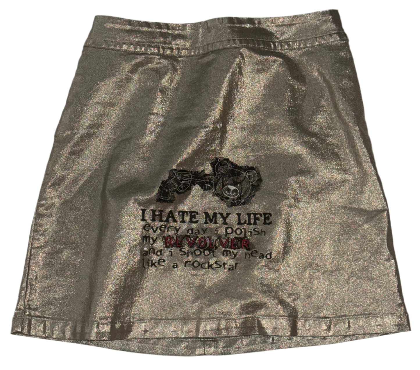 I hate my life golden skirt M