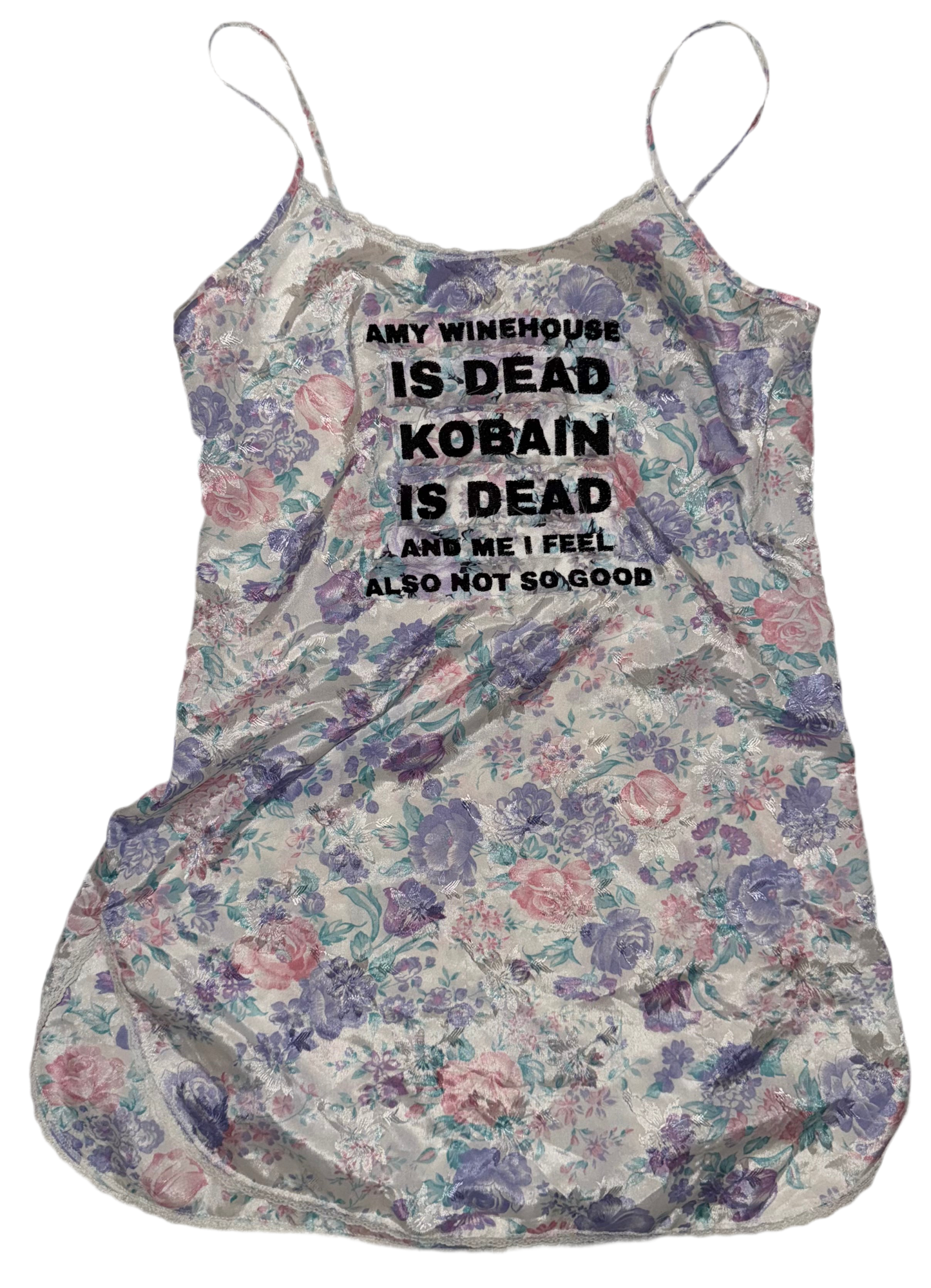 Amy winehouse is dead floral silky dress M