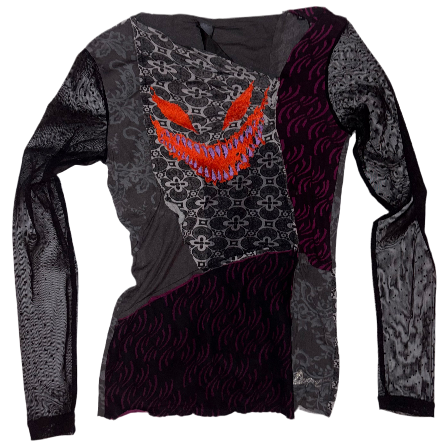 Demon face patchwork top M