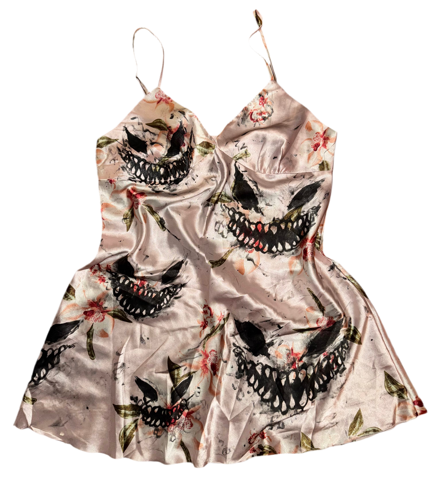 Hand painted demon silky dress M