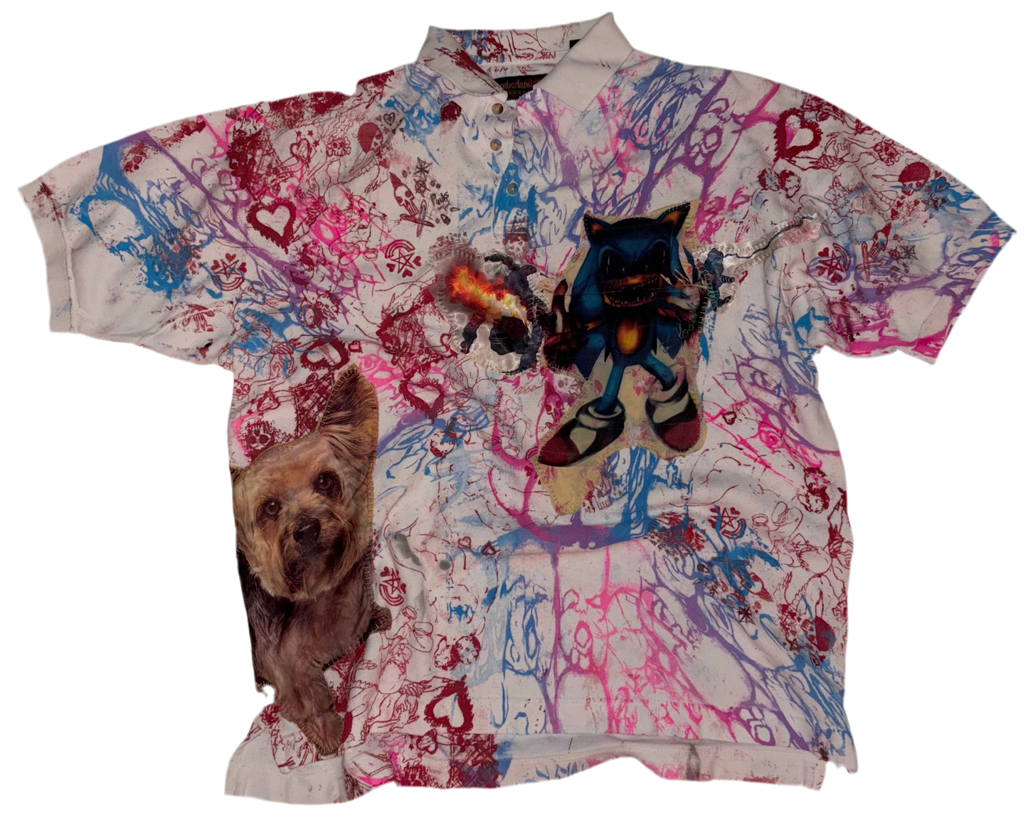 Emo town sonic and sock giger babys and puppy polo XL