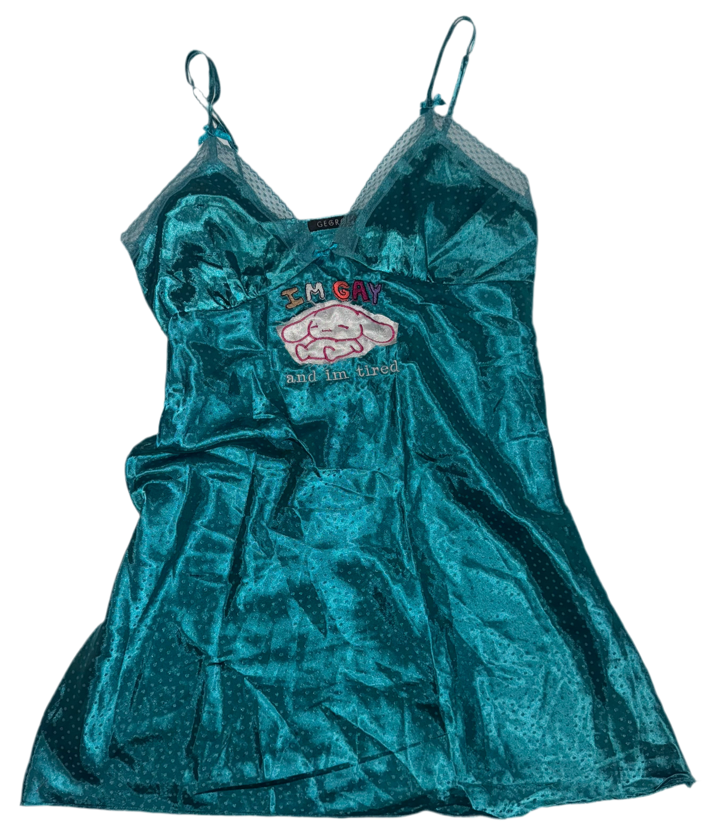 I’m gay and I’m tired silky dress S