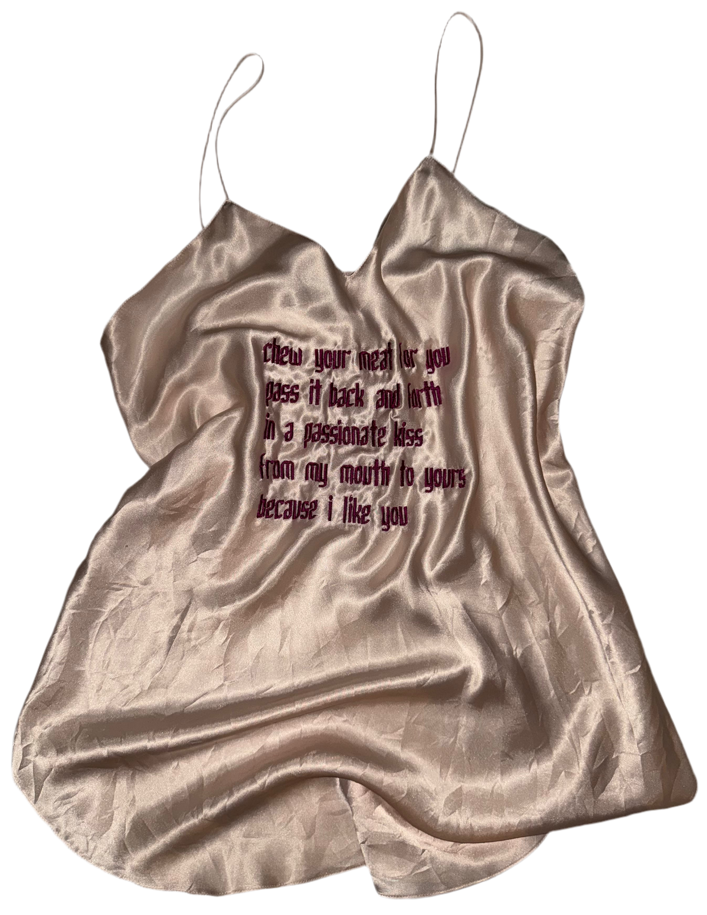 Chew your food back and forth silky dress L