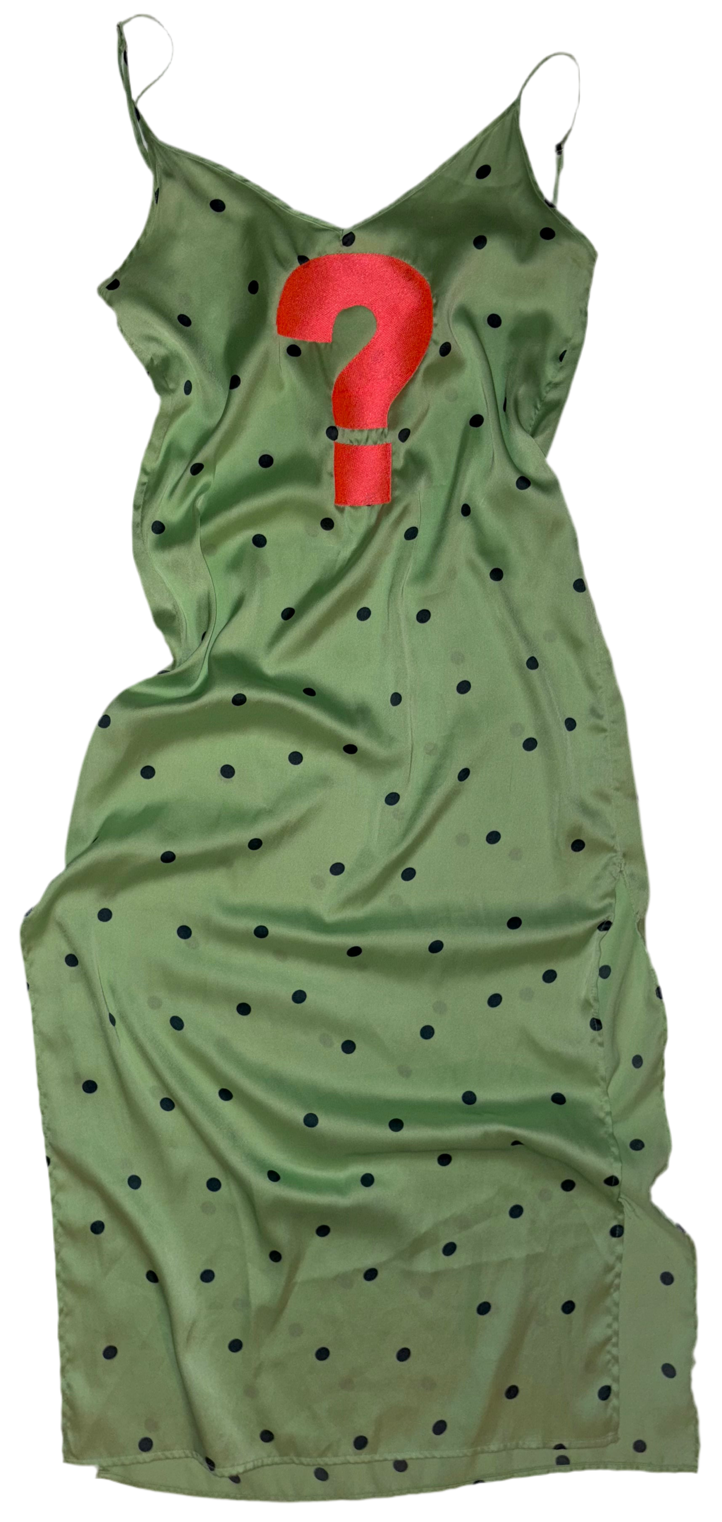 ? Mintie poka dot silky dress S
