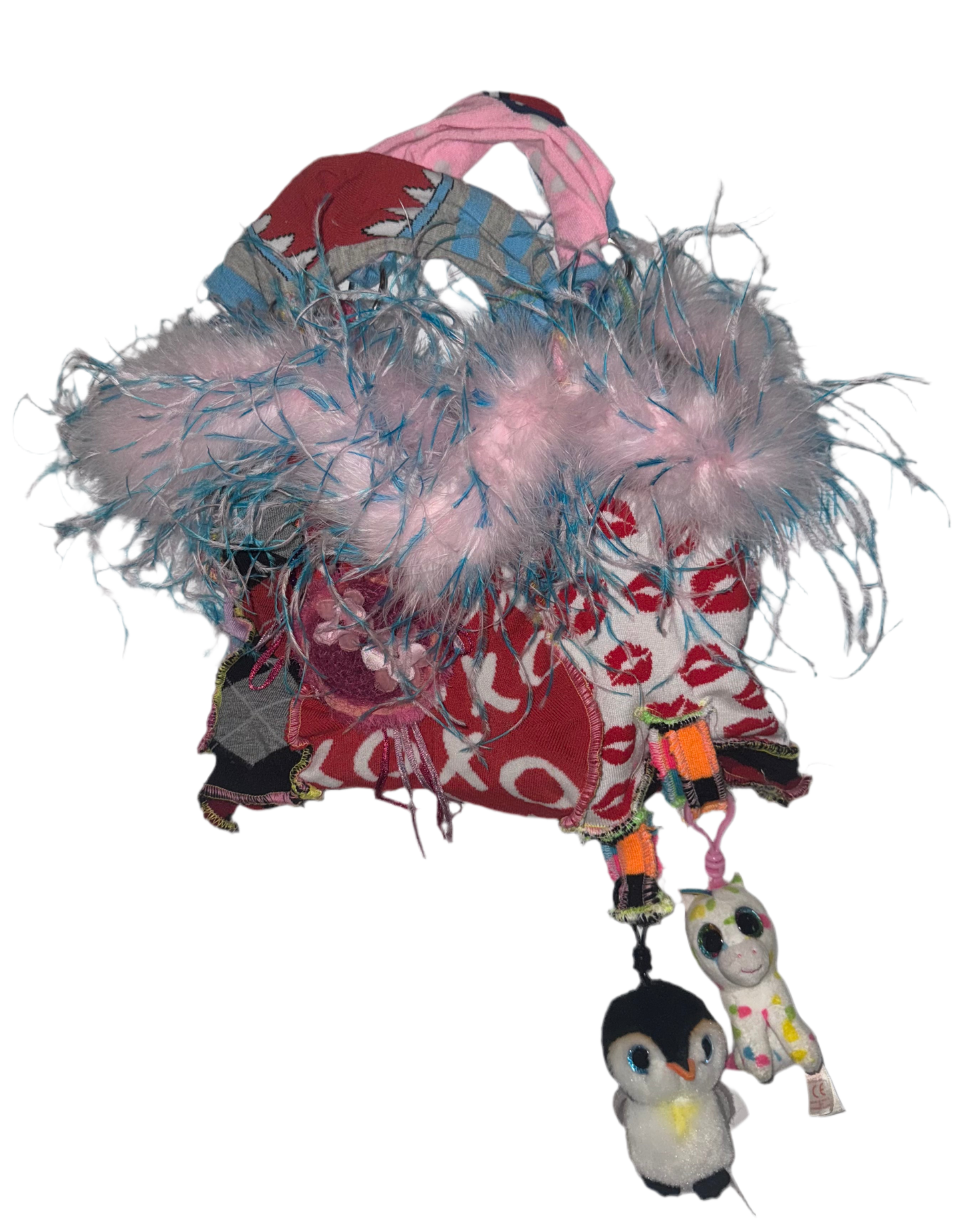 Feather trjm Sock purse