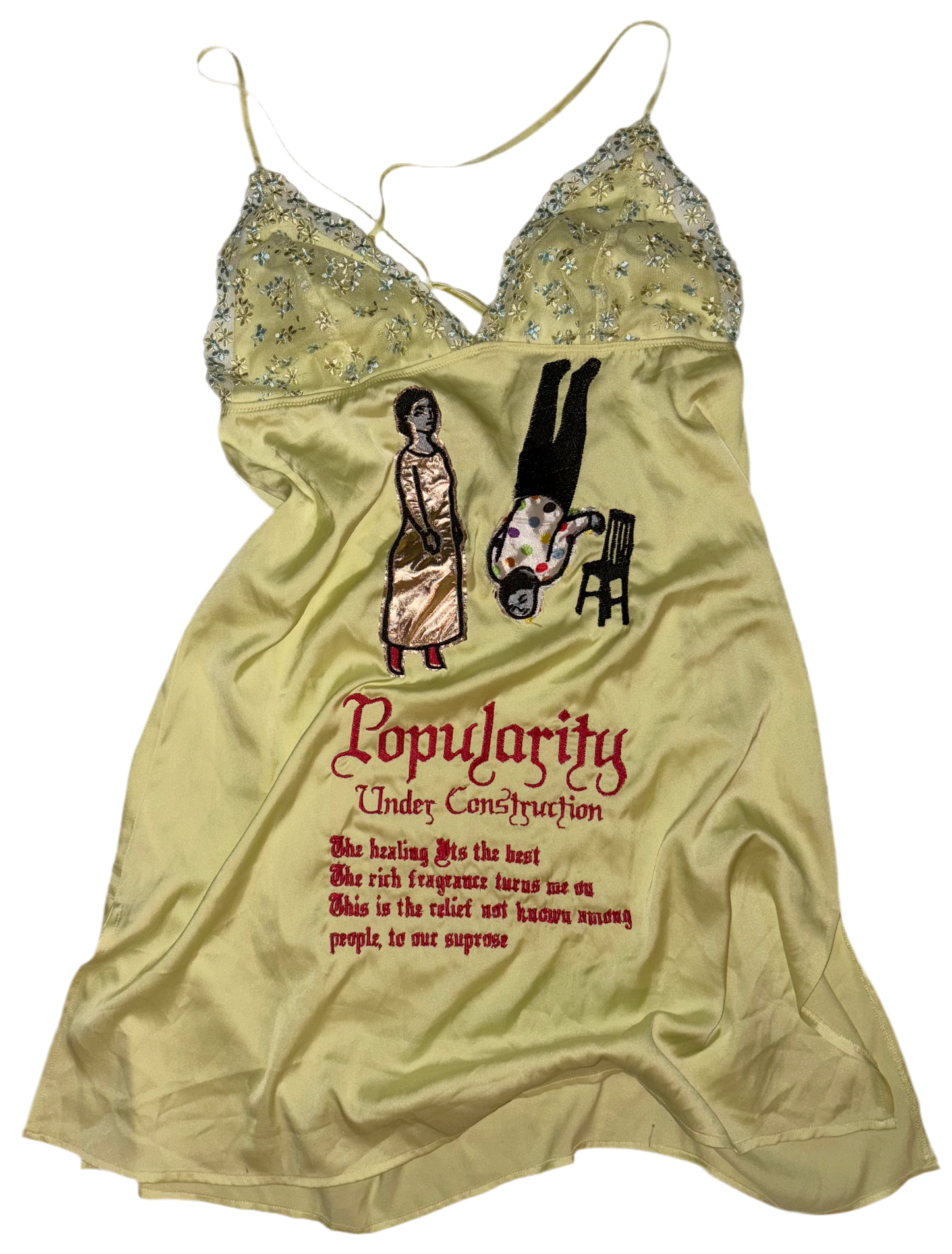 Popularity under construction silky dress S