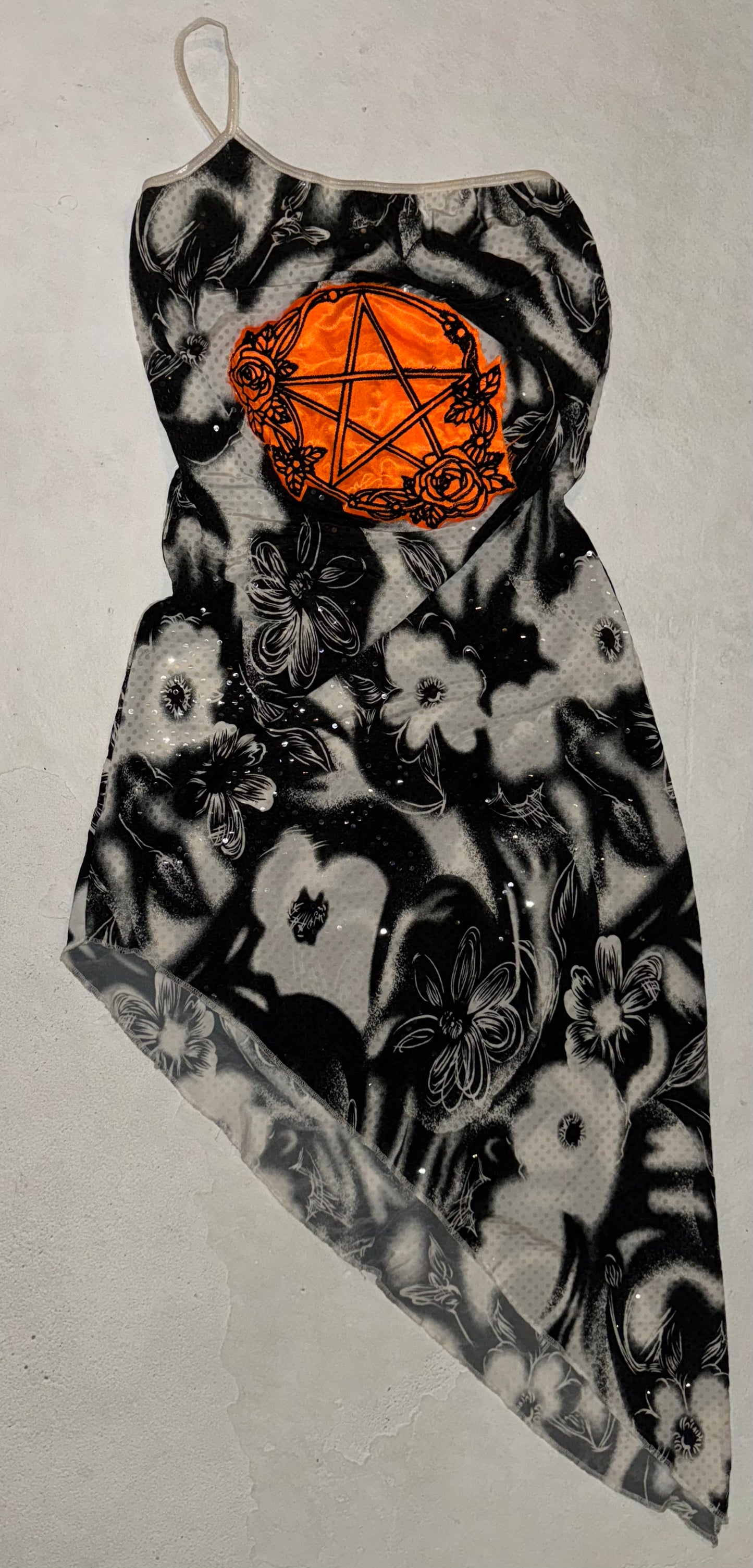 Pentacle asymmetrical sequin dress S