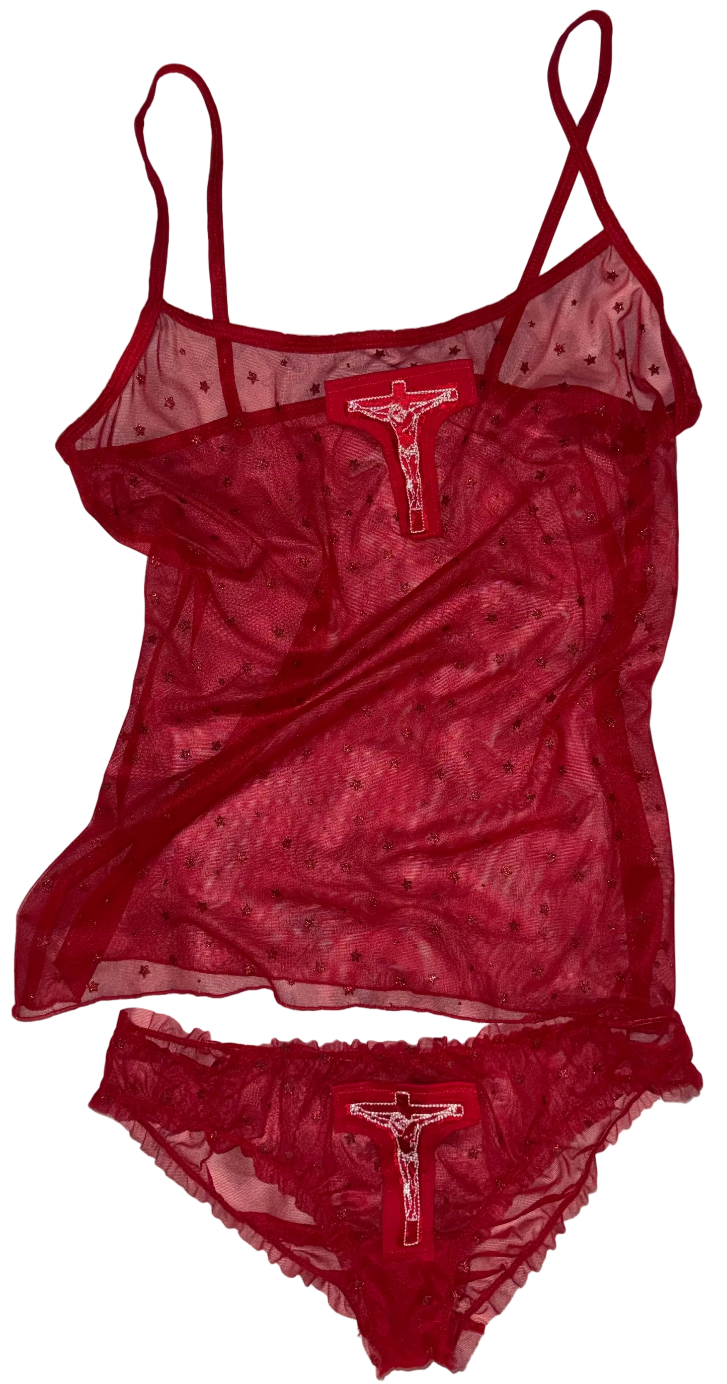 Jesus Christ on a cross hidden pocket sheer set M