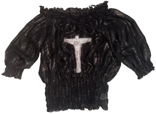 Jesus Christ on a cross blouse M