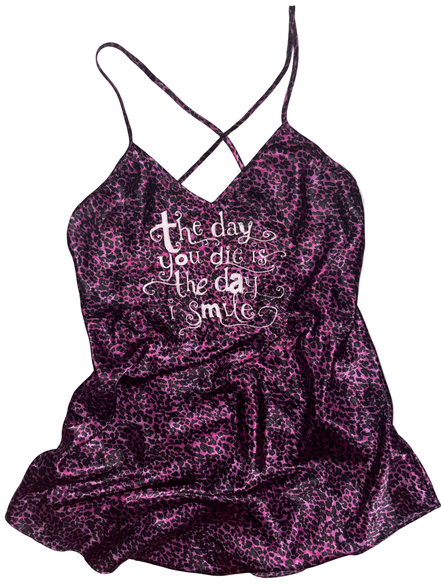 The day you die is the day I smile silky dress M