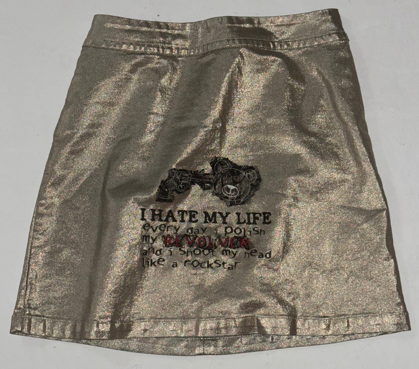 I hate my life golden skirt M