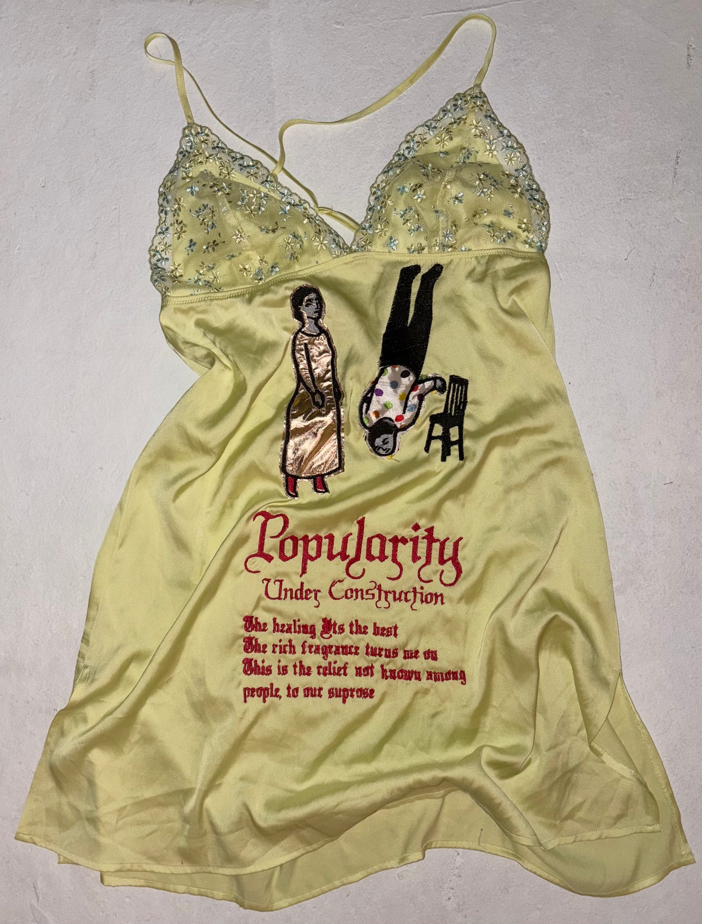 Popularity under construction silky dress S