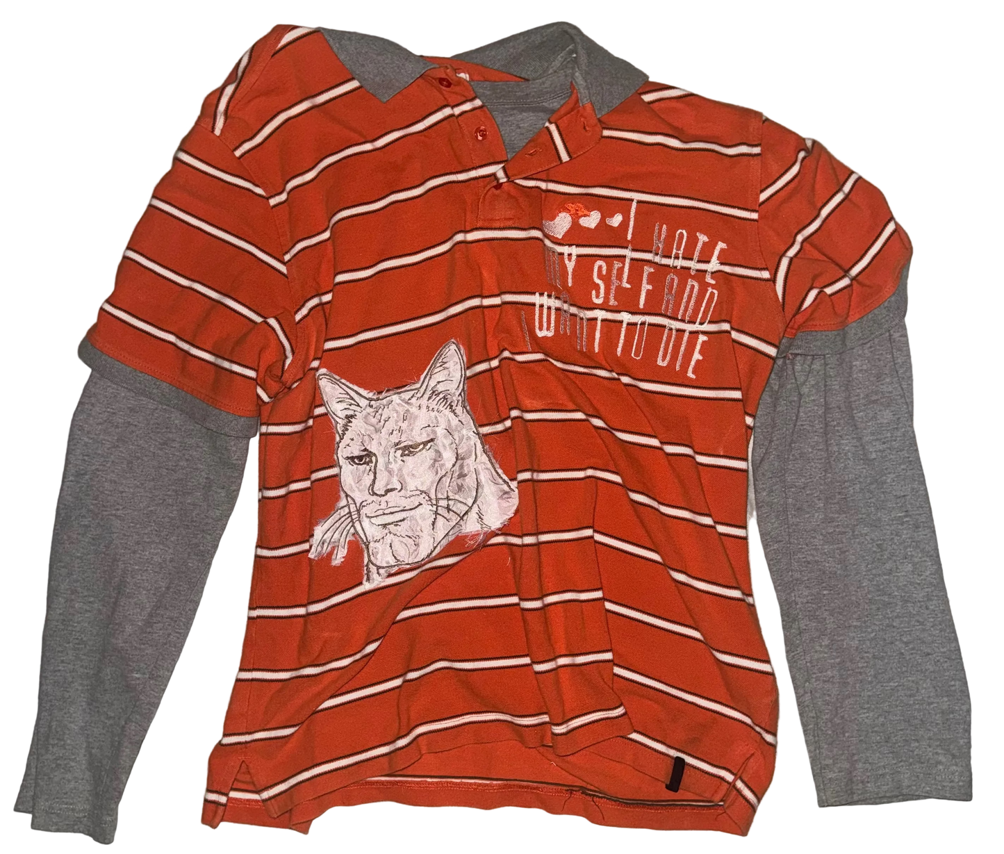 I hate my life polo long sleeve XL