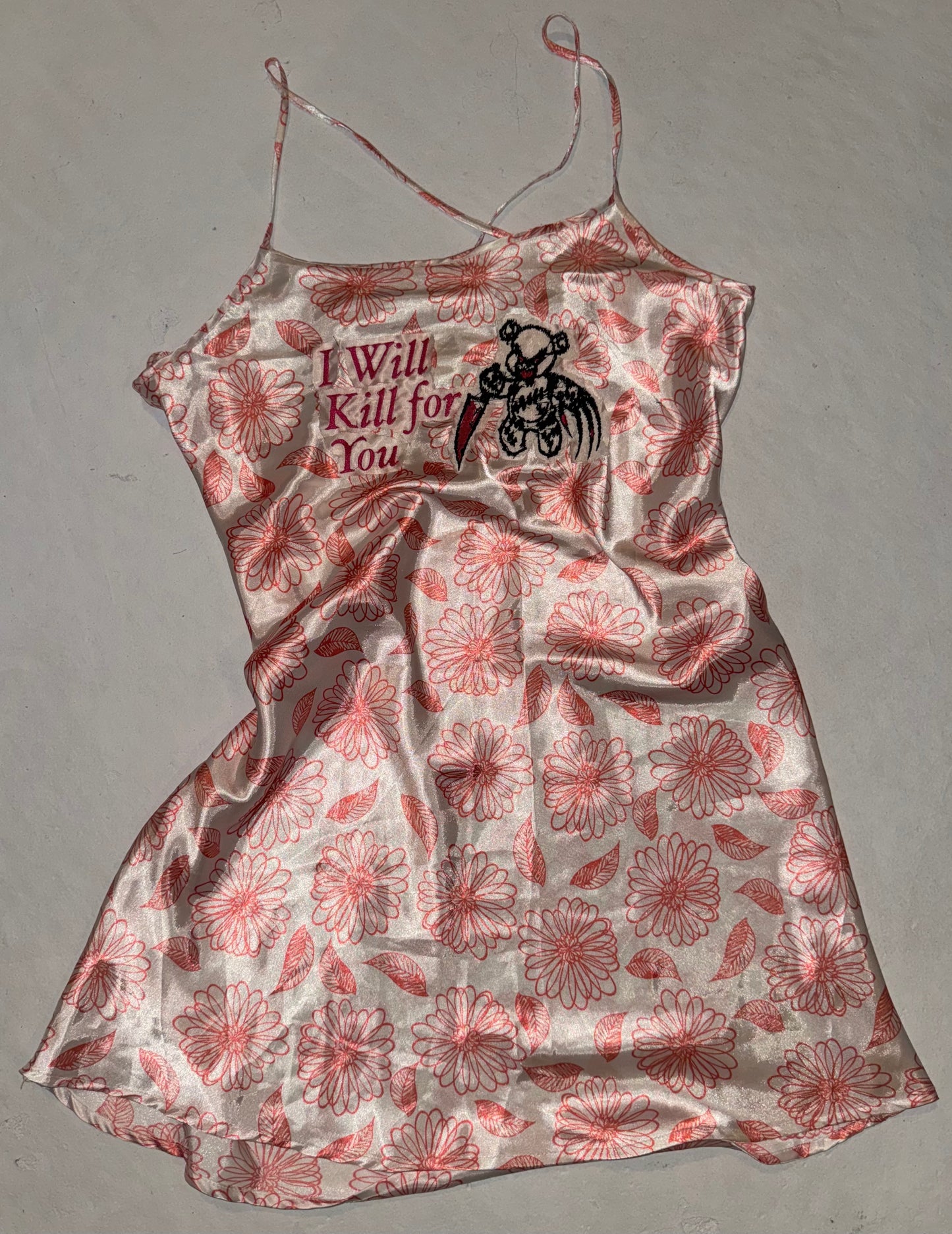 I will kill for you teddy silky dress L