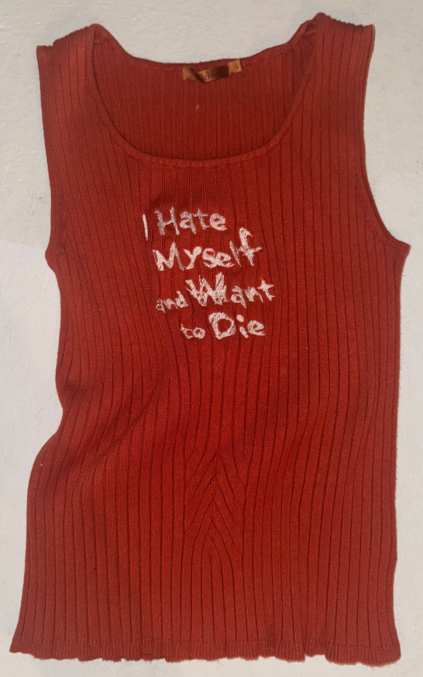 I hate myself and I want to die sleeveless top M