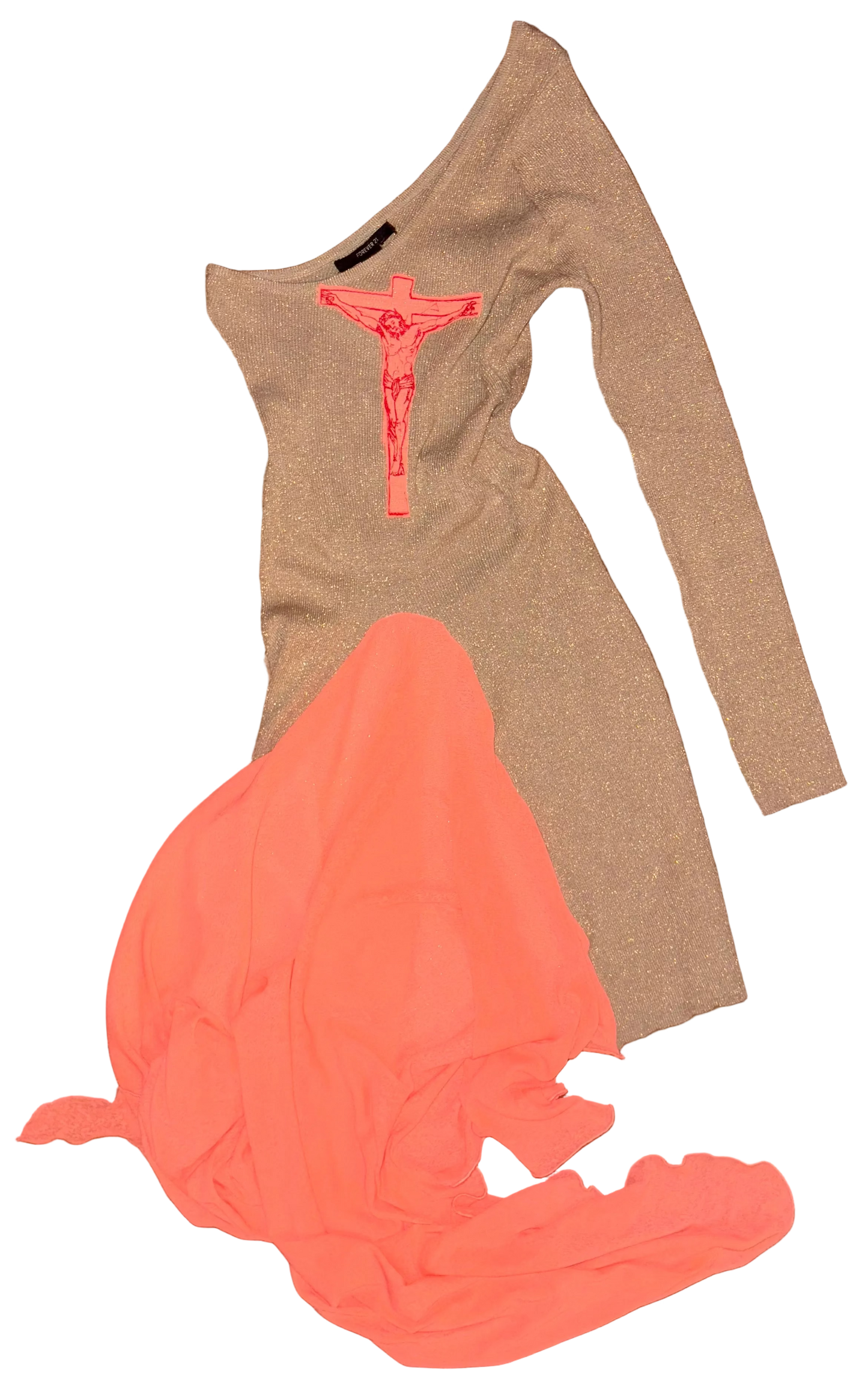 Jesus Christ on a cross asymmetrical dress XS