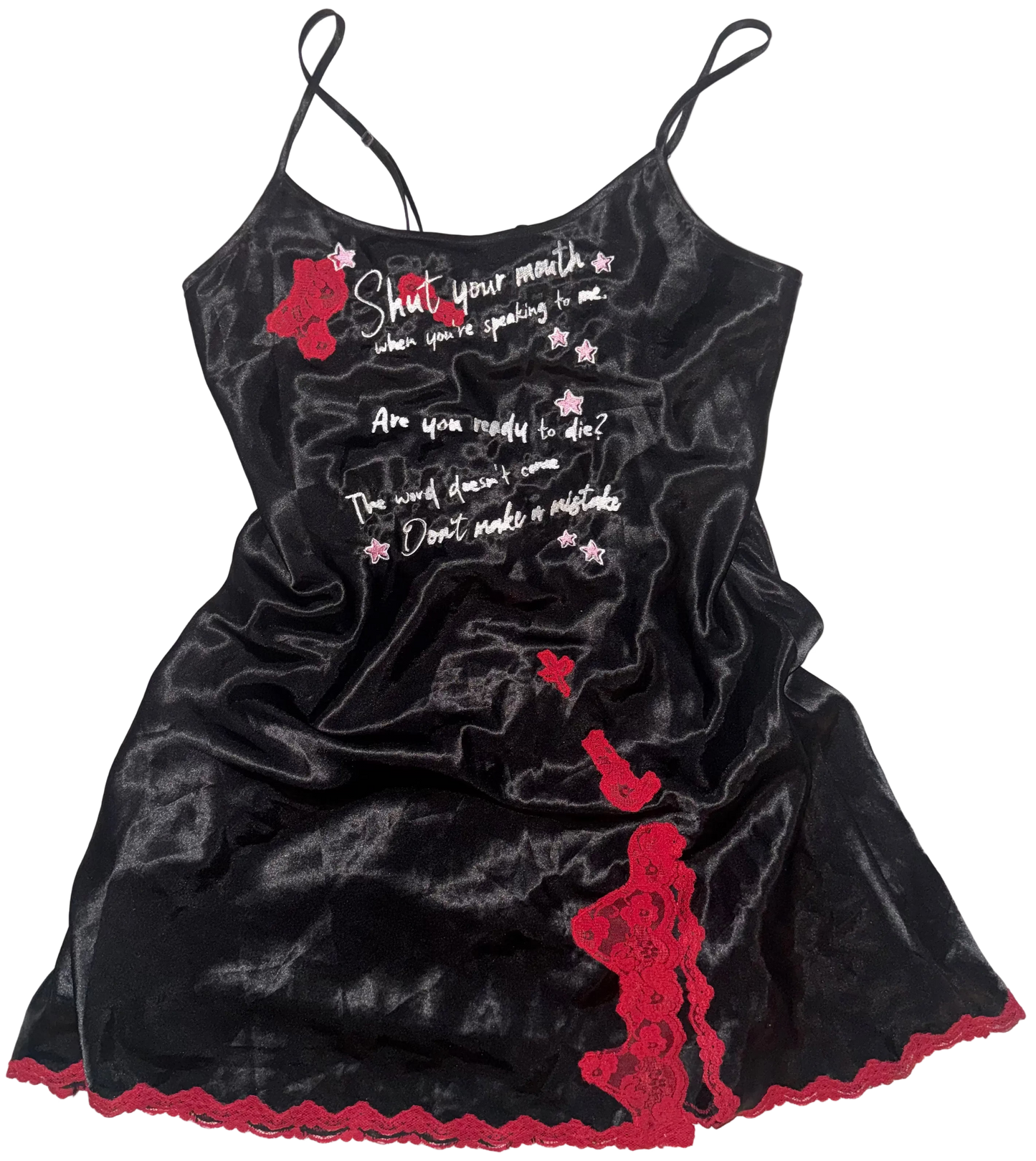 Shut up when your speaking to me silky dress M