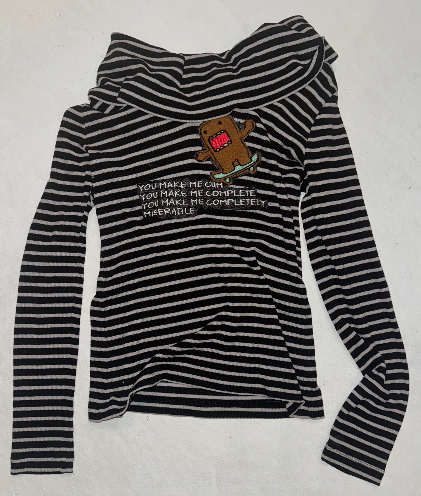 You make me cum plete long sleeve cowel neck top XS