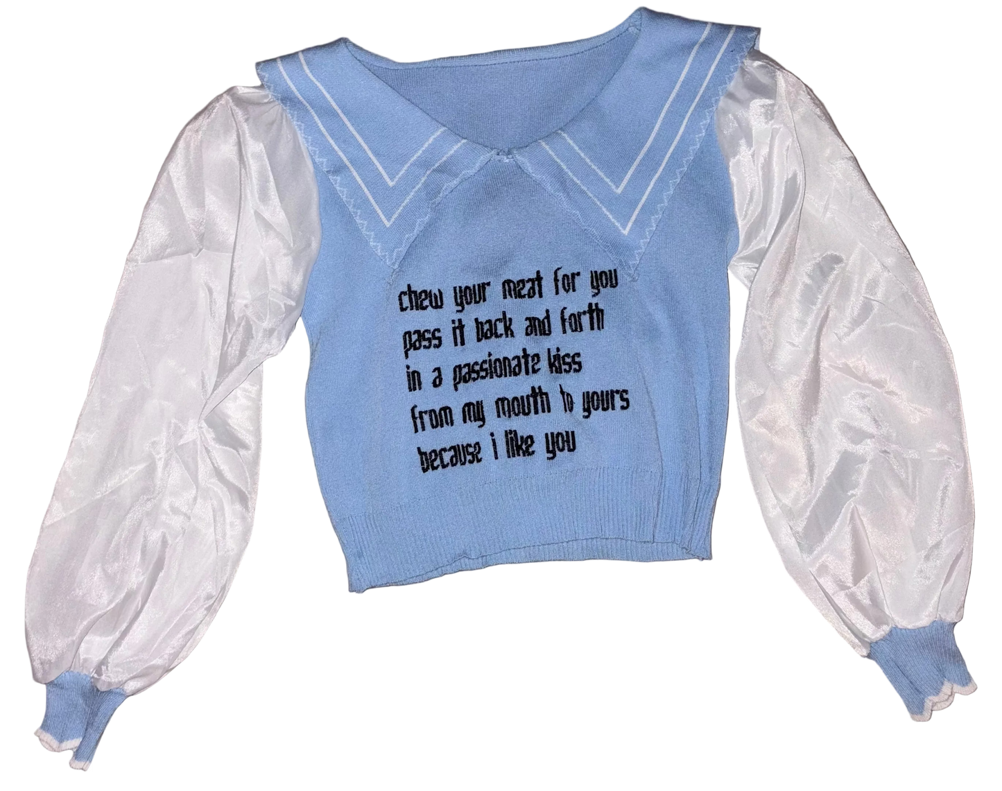 Chew your food back and forth sailor top S