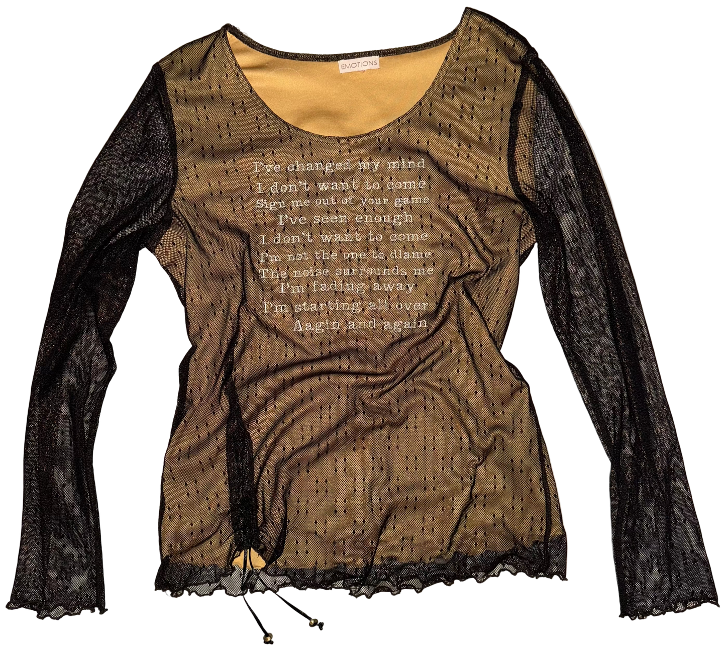 Changed my mind semi sheer long sleeve top L