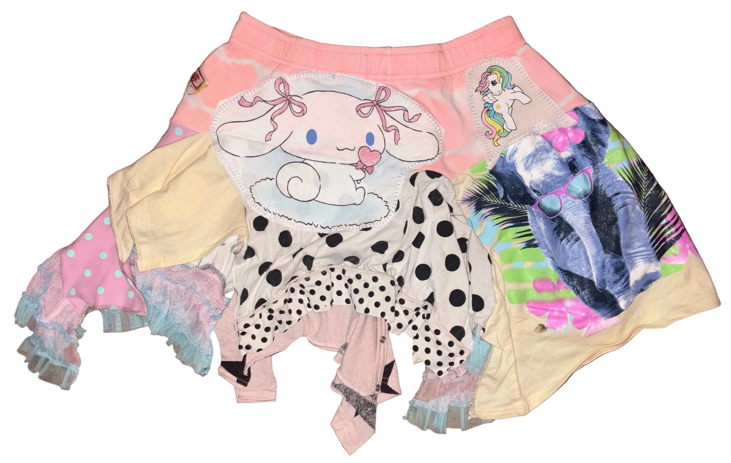 Patchwork yardsalecult friends mini skirt S