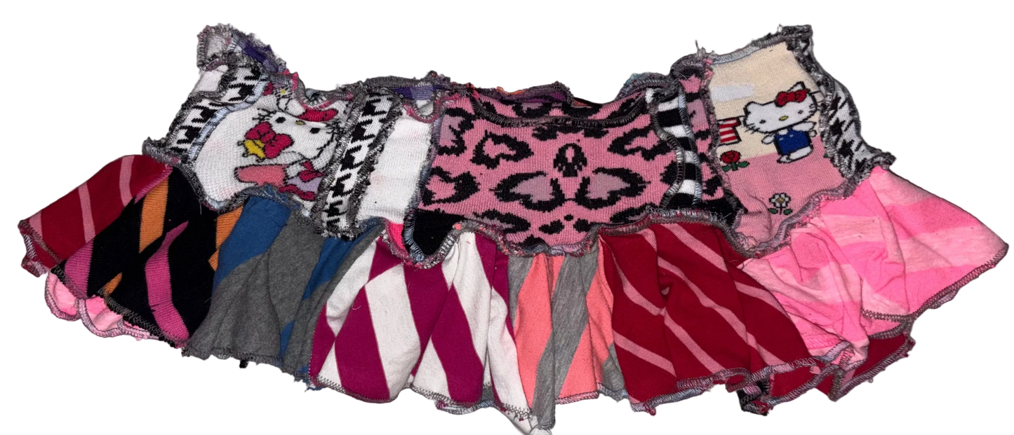 Sock and old shirts ultra mini skjrt L