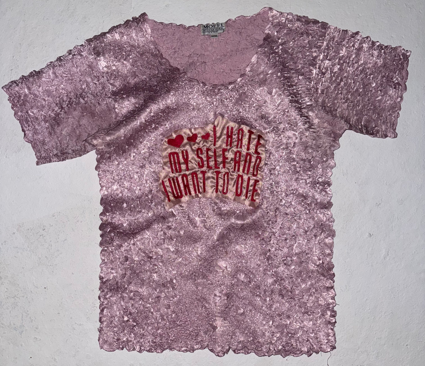 I hate myself pleated top M