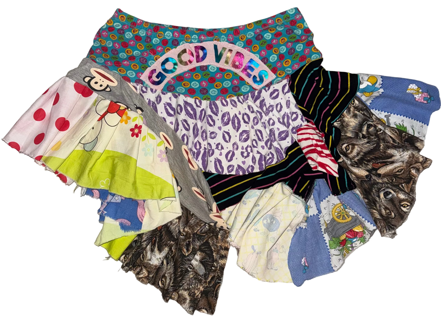 Ruffled patchwork skirt L