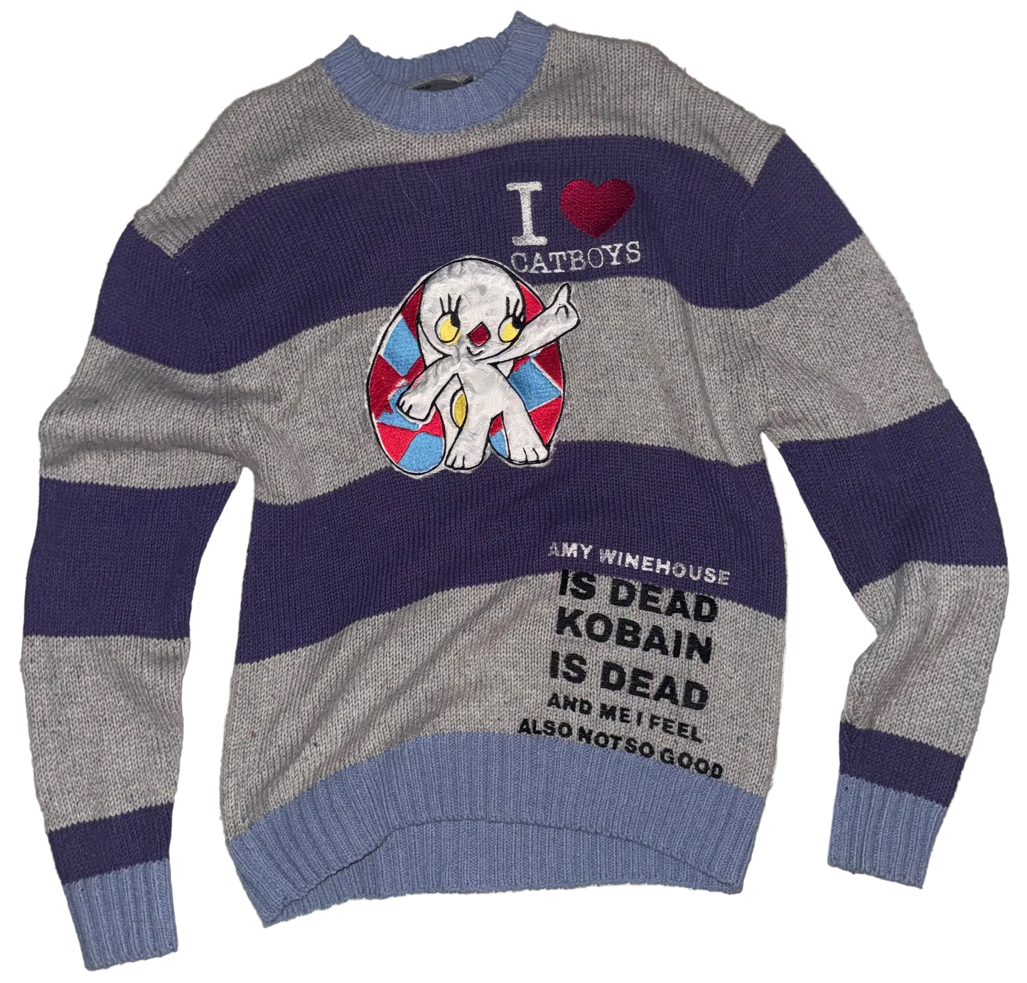 I ❤️ catboys hungry bunny Amy winehouse is dead sweater M
