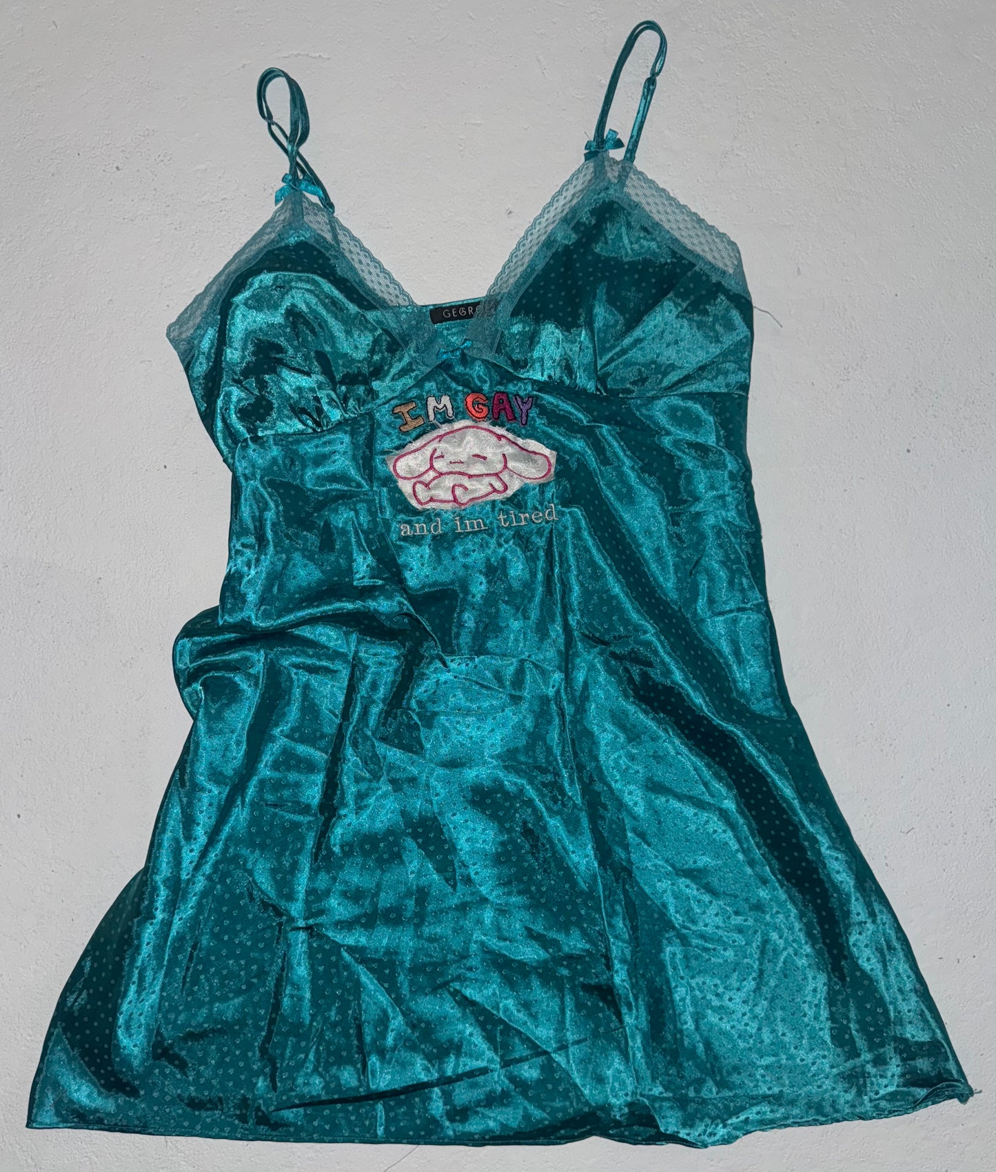 I’m gay and I’m tired silky dress S