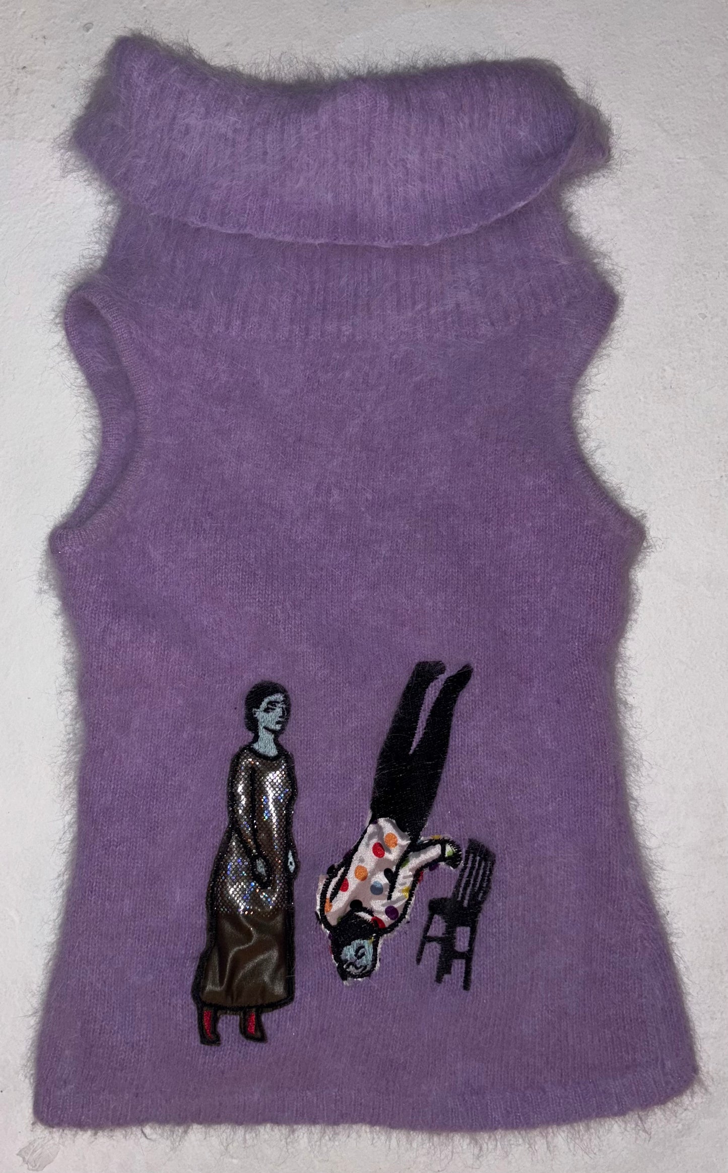 Kershisnik fuzzy mohair turtle neck tank S