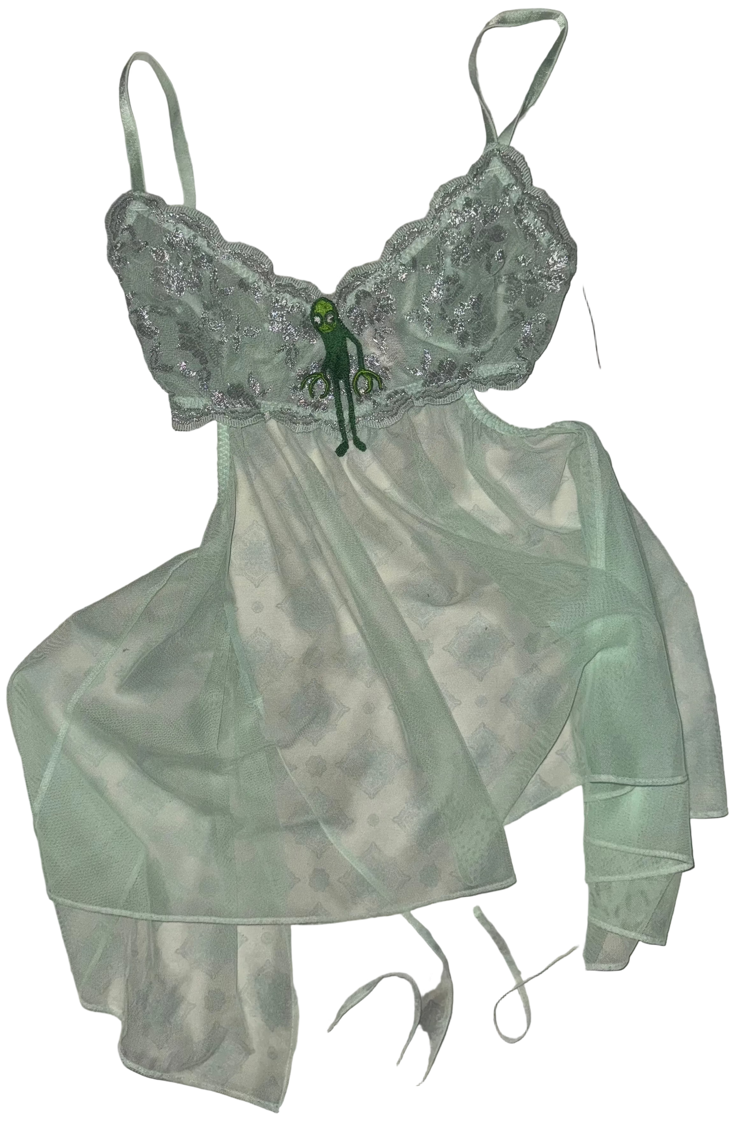 Green guy sheer top XS