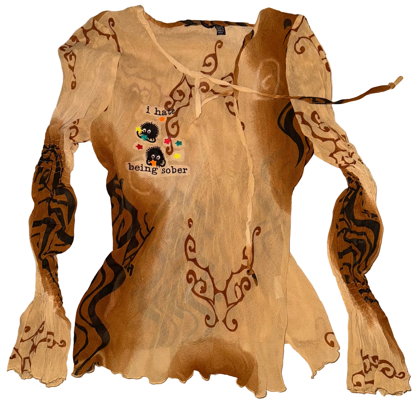 I hate being sober soots sheer top M