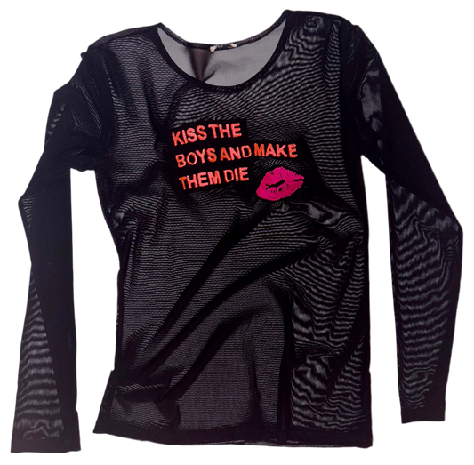 Kiss the boys and make them die sheer long sleeve top M