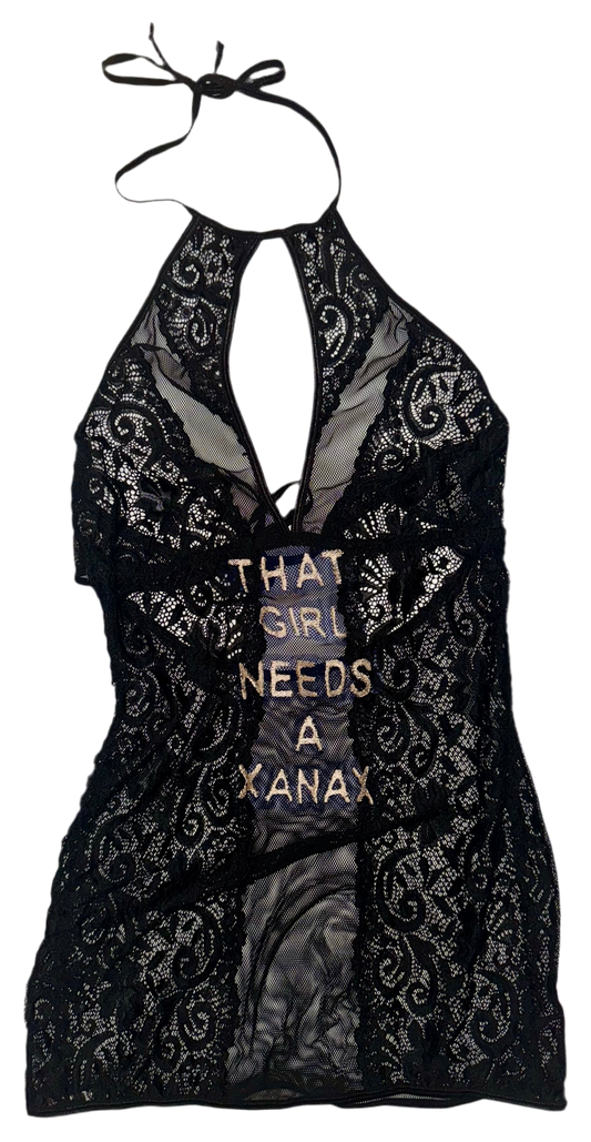 That girl needs a Xanax sheer lace dress S