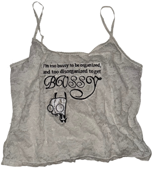 I’m too bussy lace tank XL