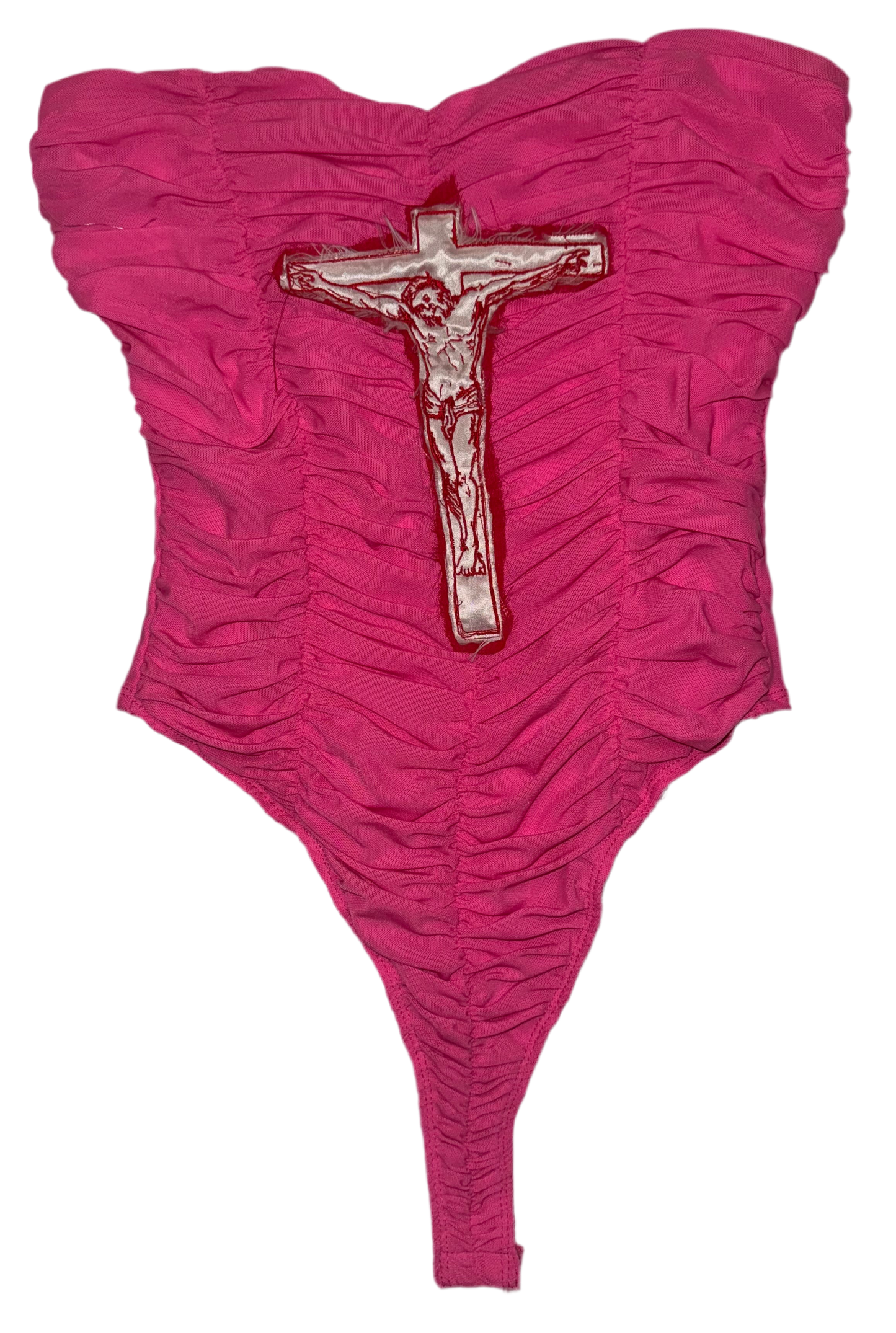 Jesus Christ on a cross body suit M
