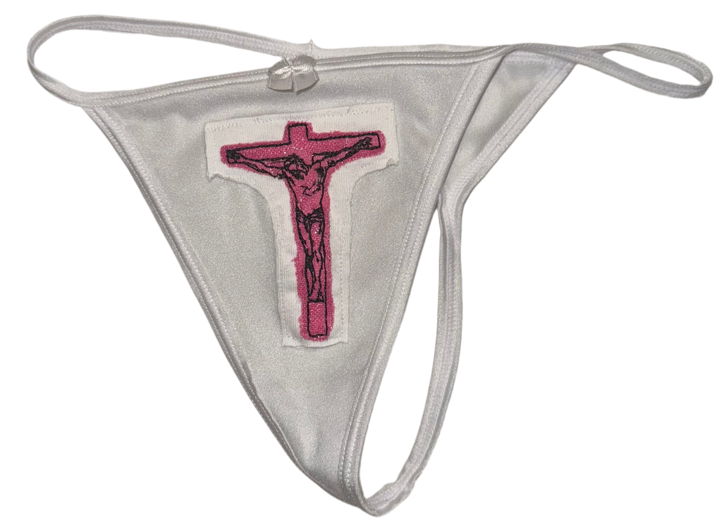Jesus Christ on a cross secret pocket thong M