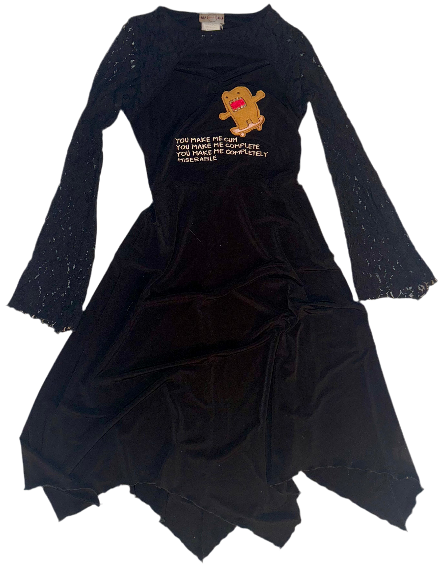 You make me cum plete ly miserable dress peek a boo cleavage lace top attached M