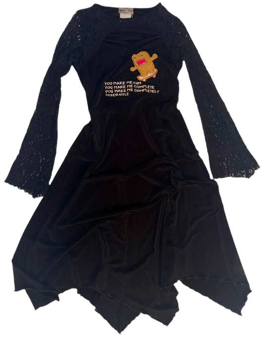 You make me cum plete ly miserable dress peek a boo cleavage lace top attached M