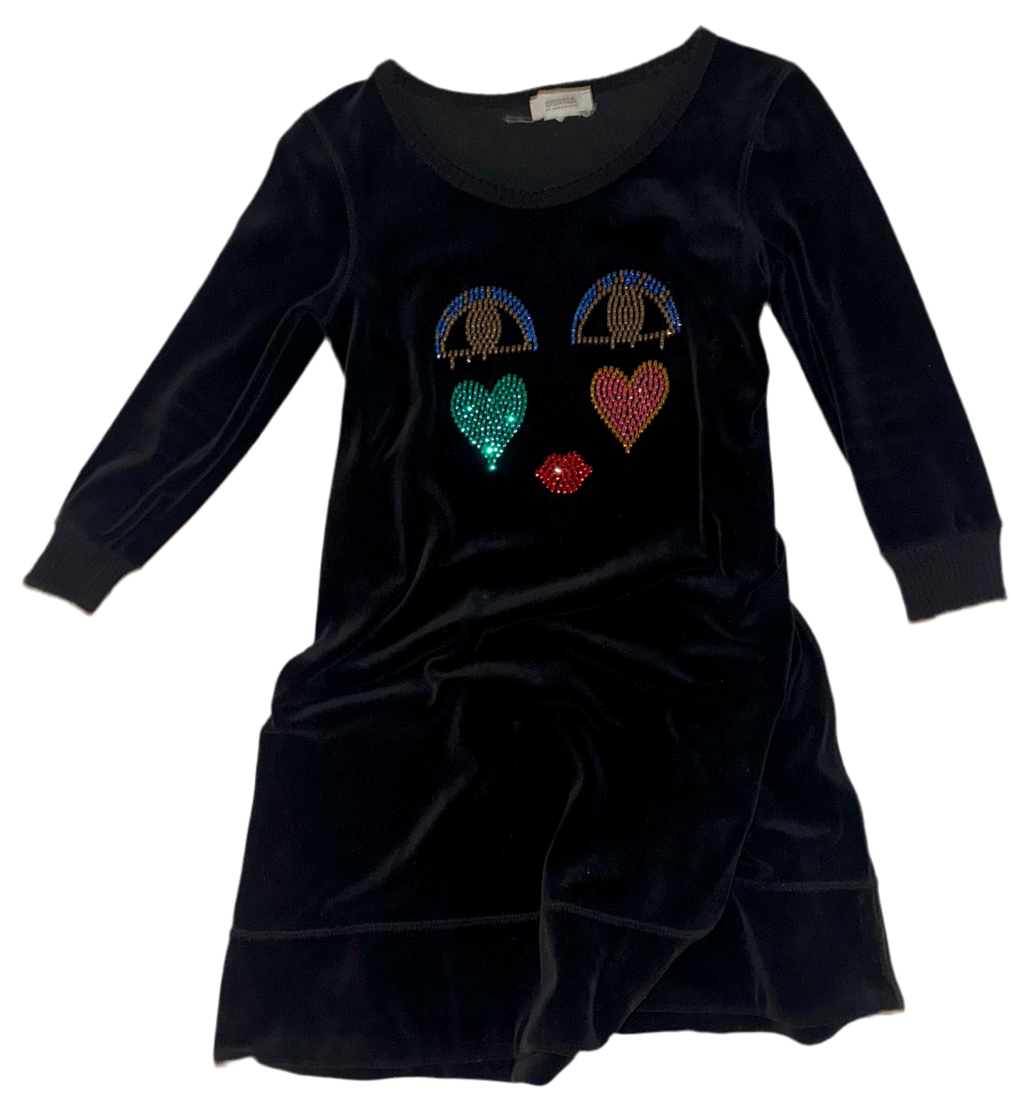 Sonia Rykel cut face rhinestone plush dress S