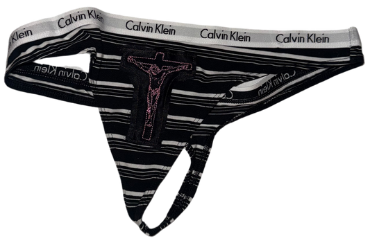 Jesus Christ on a cross thong M