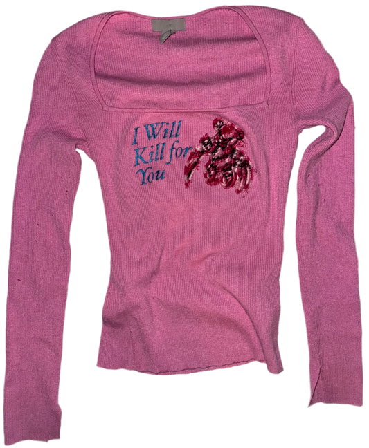 I will kill for you boat neck top M