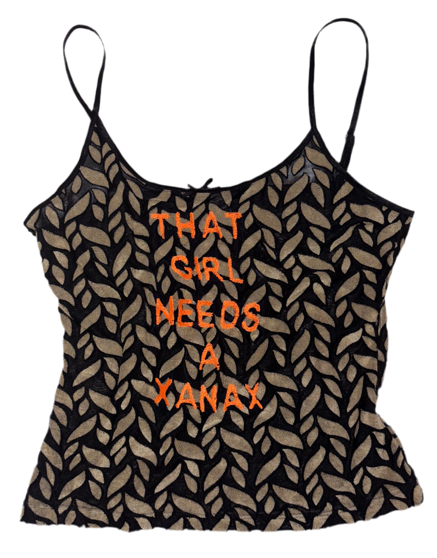 That girl needs a Xanax semi sheer tank S
